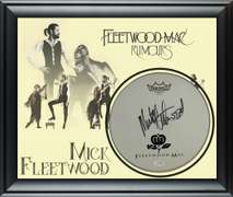 Fleetwood Mac Mick Fleetwood Signed Custom Framed Drum Head Drumhead Display ACOA