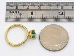 Classy Emerald & Diamond Ring in 14K YG