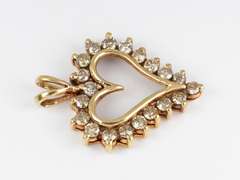 Glittery Champagne Diamond Heart