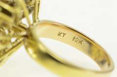 12K Yellow Gold 2.10 Ctw Natural Ruby 1960's Petal Cocktail Ring