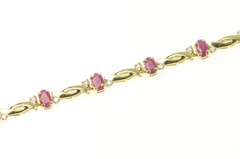 14K Yellow Gold 2.70 Ctw Ruby Diamond Accent Classic Tennis Bracelet