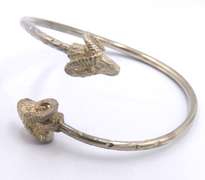 Vintage Sterling Silver Ram's Head Bangle