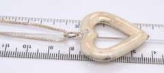 Vintage Sterling Silver Heart Shaped Pendant on Chain