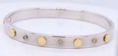 Powerful 14kt White Gold Bangle Bracelet