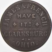 1873 James & French Civil War Token R-6 OH 170B