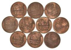 Lot of (10) 1930 BU Lincoln Wheat Cents Partial Roll