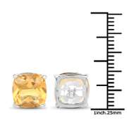 Plated Rhodium 5.80ctw Citrine Earrings