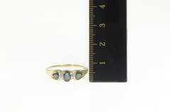10K Yellow Gold Natural Sapphire Diamond Accent Statement Ring