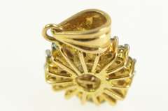 14K Yellow Gold 0.50 Ctw Round Diamond Halo Cluster Pendant
