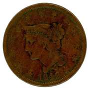 1842 Braided Hair Large Cent