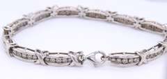 Group Lot of 2 Vintage 925 Sterling Silver Cubic Zirconia Bracelets