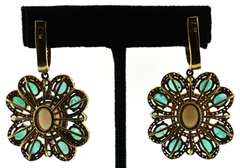 Enchanting Opal and Emerald Earrings