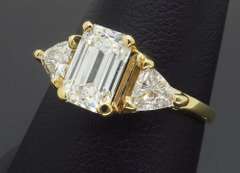 Custom GIA Certified 1.63CTW Three Stone Diamond Engagement Ring