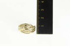 14K Yellow Gold 0.64 Ctw Wavy Curvy Bypass Domed Band Ring