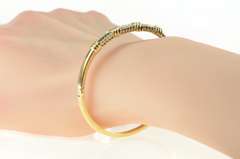 14K Yellow Gold 0.50 Ctw Diamond Cluster Banded Oval Bangle Bracelet