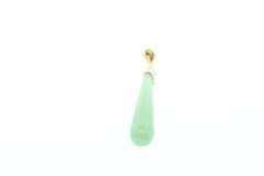 14K GOLD DIAMOND AND JADE PENDANT