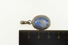 Sterling Silver Oval Moonstone Cabochon Southwestern Pendant