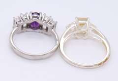 Lot of 4 Vintage 925 Sterling Silver Gemstone Rings