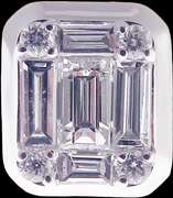 Platformed 18k White Gold Diamond Earrings