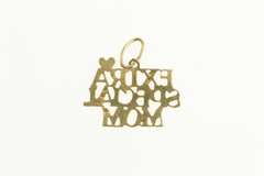 14K Yellow Gold Extra Special Mom Word Cut Out Love Charm/Pendant