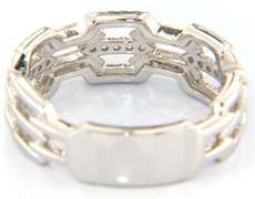Gabriel & Co Baguette with Cushion Pave Station Band