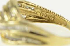 14K Yellow Gold 0.64 Ctw Wavy Curvy Bypass Domed Band Ring
