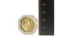 14K Yellow Gold 0.50 Ctw Diamond American Eagle $5 Gold Coin Ring