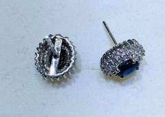 14kt Gold, Blue Sapphire & Diamond Earrings