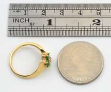 Sweet Emerald Flower Ring