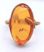 Lot of Vintage Sterling Silver Amber Earrings and Ring