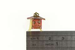 Gold Filled 3D Bulging Eyes Tribal Hut With Face Charm/Pendant