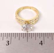 Dazzling Large CZ Ring in 14K Yellow Gold
