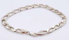 Vintage Italian Sterling Silver Curb Link Bracelet