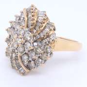 Powerful Yellow Gold Diamond Cluster Ring