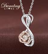 Two tone 18k Rose Gold Plating infinity design pendant