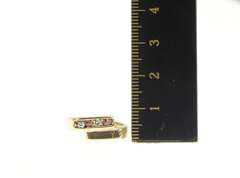 14K Yellow Gold Squared Diamond Ruby Geometric Freeform Ring