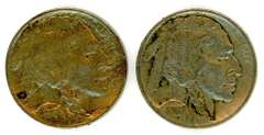 1913 Type 1 & Type 2 Buffalo Nickels