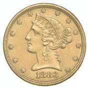 1883 $5 Liberty Head Gold Half Eagle