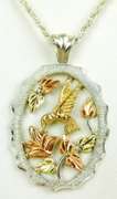 Multi-Colored Sterling Hummingbird Necklace