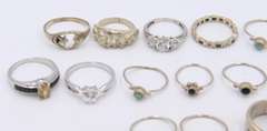 Group Lot of Vintage 925 Sterling Silver Rings