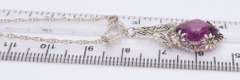 Vintage Sterling Silver Cubic Zirconia Pendant on Chain