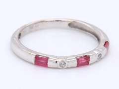 Fabulous White Gold Ruby and Diamond Stackable Band