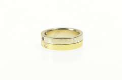 18K Yellow Gold Two Tone Diamond Sapphire Wedding Band Ring