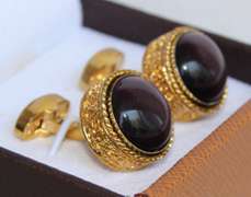 Golden color Jeweled Style Cufflinks By Carelli