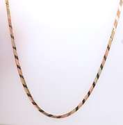 Pleasing Triple Color Gold Herringbone Necklace