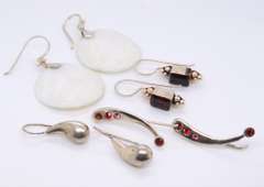 Group Lot of Vintage Sterling Silver Earrings