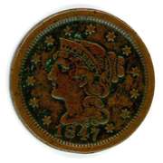 1847 Braided Hair Large Cent