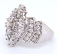 Wonderful White Gold Diamond Cluster Ring