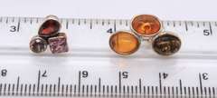 Group Lot of Vintage Sterling Silver Amber Earrings