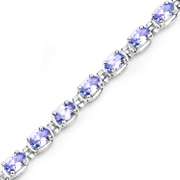 Rhodium Plated 6.00ctw Tanzanite Bracelet